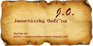 Javorniczky Oxána névjegykártya